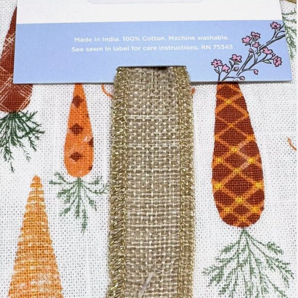 NEW 12 Rachel Ashwell Farmhouse Plaid Carrots Napkin Set Spring Easter Garden - Picture 4 of 4
